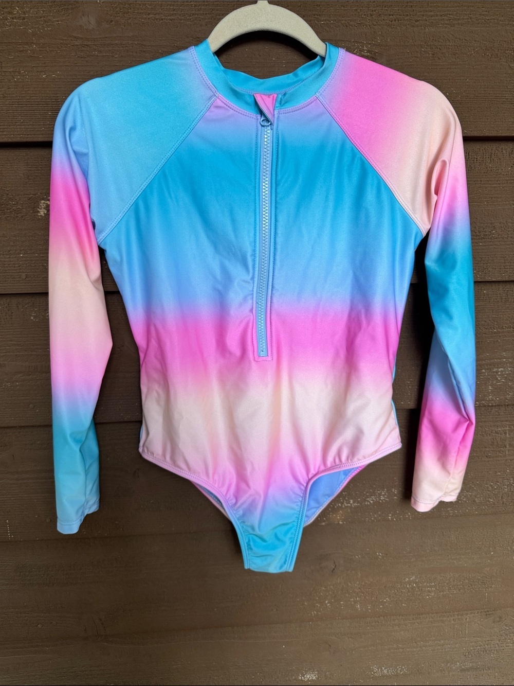 wonder nation Long-Sleeve Gradient One-Piece Swimsuit size XL (14-16)